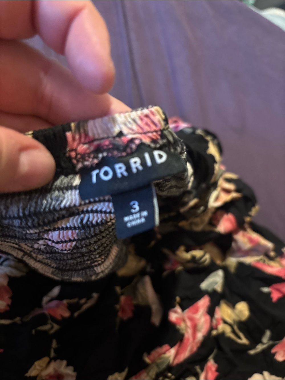 torrid Black Mini Skater Dress with Pink Floral Print - Picture 4 of 4